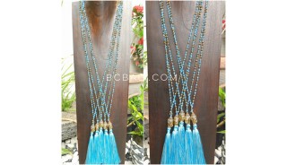 buddha head chrome gold tassels necklaces crystal beads 3color